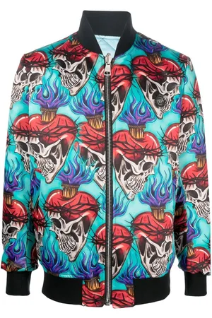 Philipp Plein Tattoo-motif embroidered bomber jacket
