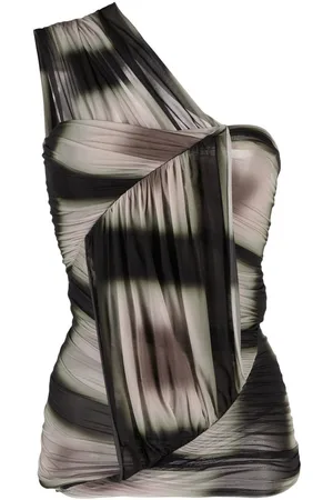 Rick Owens Ombré-effect asymmetric draped top