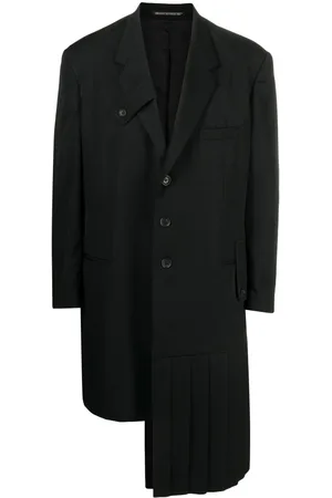 YOHJI YAMAMOTO Slogan-print single-breasted coat