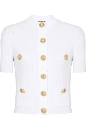 Balmain Pointelle-knit cardigan