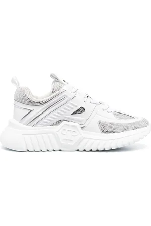Philipp Plein Leather rhinestone-embellished runner sneakers