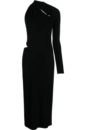 VERSACE One-shoulder cut-out midi dress