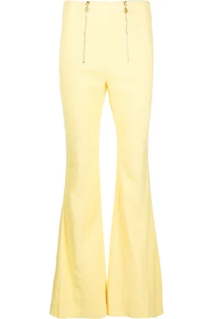 Patou Zip-detail tweed flared trousers