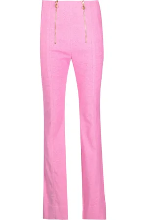 Patou Zip-detail tweed flared trousers