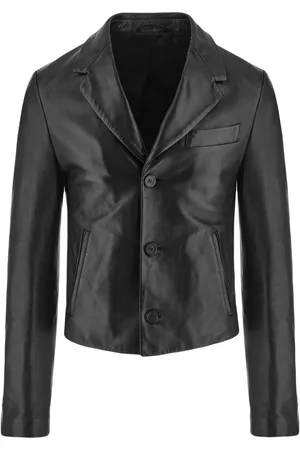 Salvatore Ferragamo Slim-cut single-breasted leather blazer