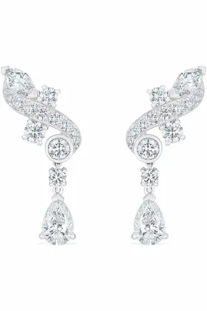 De Beers 18kt white gold Adonis Rose diamond climber earrings