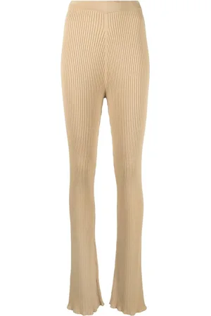 Nanushka Ribbed-knit flared trousers