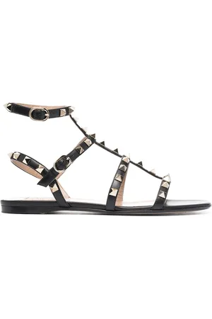 VALENTINO GARAVANI Rockstud ankle-strap flat sandals