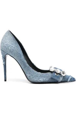 Dolce & Gabbana Crystal-embellished denim pumps