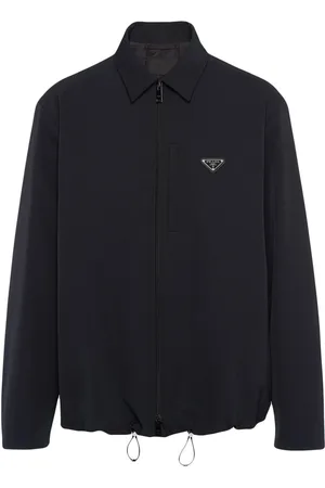 Prada Triangle-logo zip-up shirt