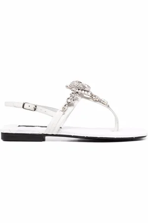 Philipp Plein Crystal-skull flat sandals
