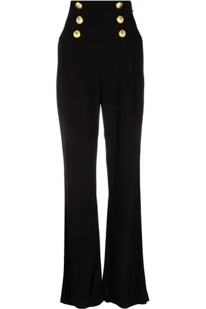 Balmain Button-embellished high-rise trousers