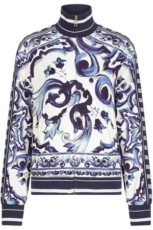 Dolce & Gabbana Majolica-print zip-up sweatshirt