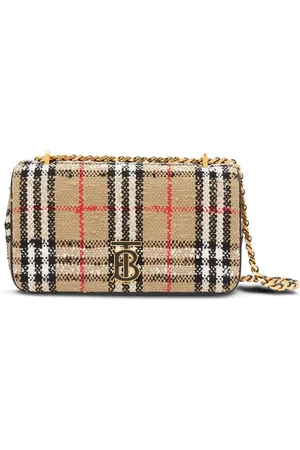 Burberry Lola Vintage-check bouclé shoulder bag