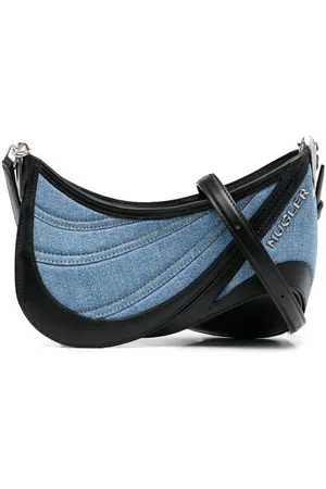 MUGLER Small Spiral Curve 01 denim bag