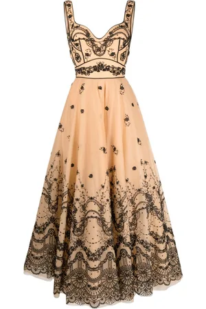 Saiid Kobeisy Floral-embroidered sleeveless tulle dress