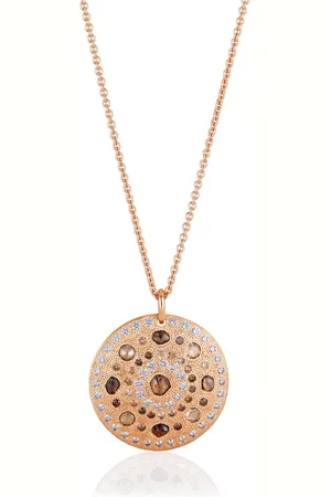 De Beers 18kt rose gold Talisman Large Medal diamond pendant necklace