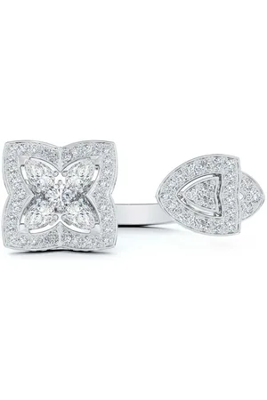 De Beers 18kt gold Enchanted Lotus diamond open ring