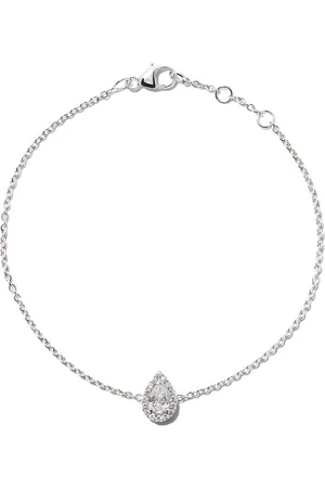 De Beers 18kt white gold Aura pear cut diamond bracelet