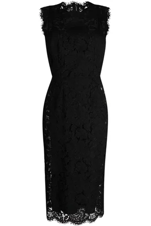 Dolce & Gabbana Lace-overlay fitted sleeveless dress
