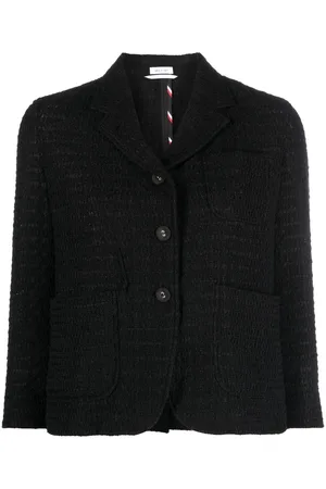 Thom Browne Cropped sack sport tweed jacket