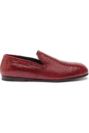 Dolce & Gabbana Crocodile-embossed leather loafers