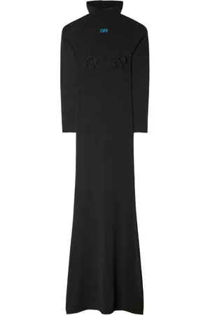 OFF-WHITE Floral-appliqué hooded dress
