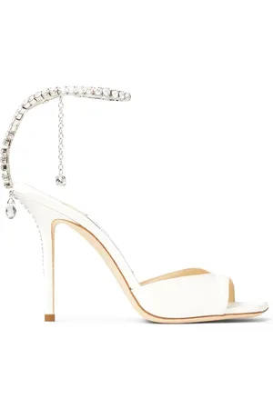 Jimmy Choo Saeda 100mm crystal-strap sandals