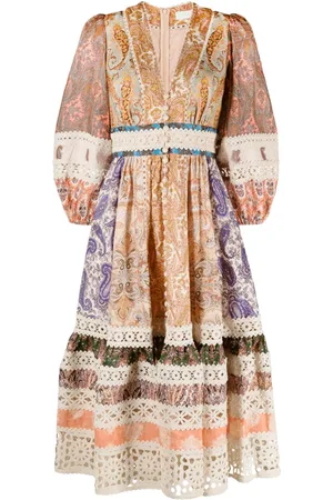 ZIMMERMANN Devi printed linen midi dress