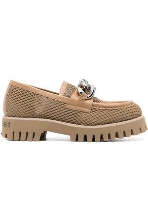 Casadei Chain-trim mesh loafers