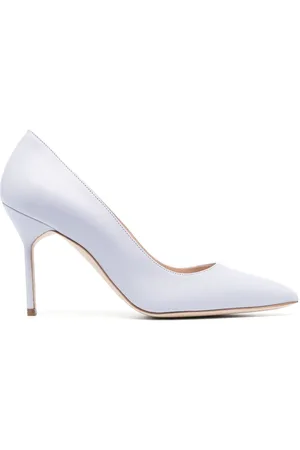 Manolo Blahnik BB 90mm metallic-effect leather pumps
