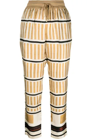 LORENA ANTONIAZZI Stripe-print cropped trousers