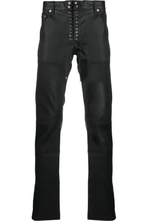 Ludovic De Saint Sernin Lace-up slim-cut leather trousers