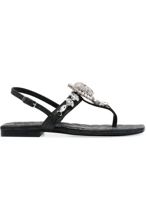 Philipp Plein Crystal-skull leather sandals