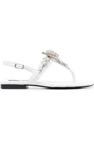 Philipp Plein Crystal skull flat sandals
