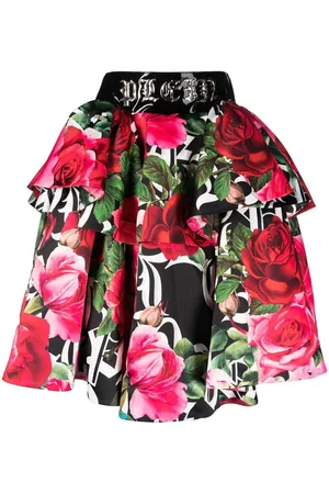 Philipp Plein Blossom floral-print skirt