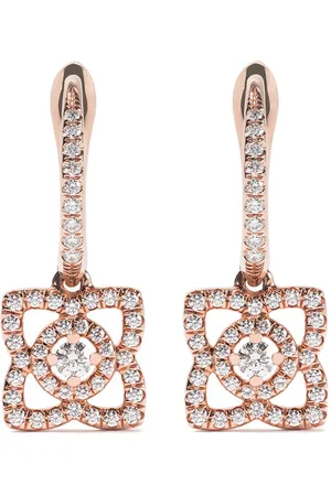 De Beers 18kt rose gold Enchanted Lotus diamond sleeper earrings
