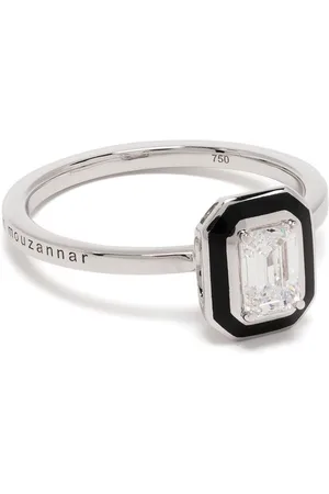 SELIM MOUZANNAR 18kt white gold Mina diamond enamel ring