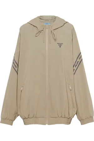 Prada Logo-embroidered hooded jacket