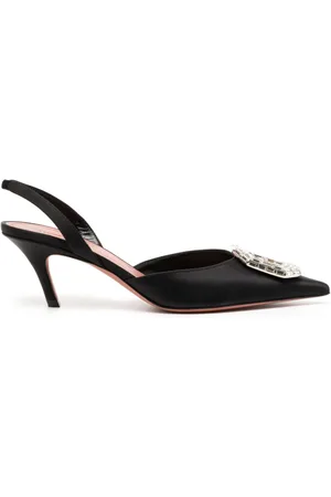 Amina Muaddi 60mm Camelia slingback pumps