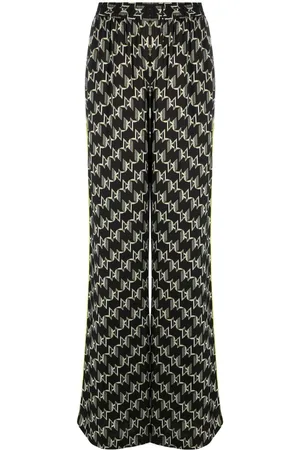 Karl Lagerfeld Monogram-print wide-leg trousers