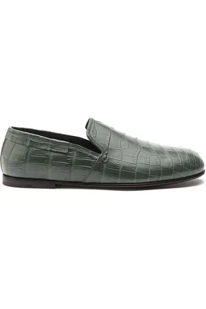 Dolce & Gabbana Crocodile-embossed leather loafers