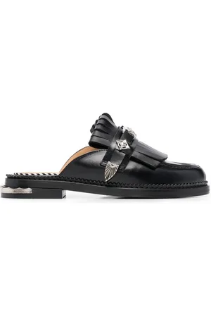 TOGA PULLA Fringe-trimmed slip-on mules
