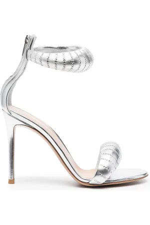 Gianvito Rossi Crystal-embellished metallic sandals