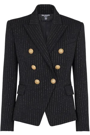 Balmain Lurex-detail double-breasted blazer