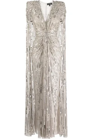 Jenny Packham Lotus Lady embellished cape gown