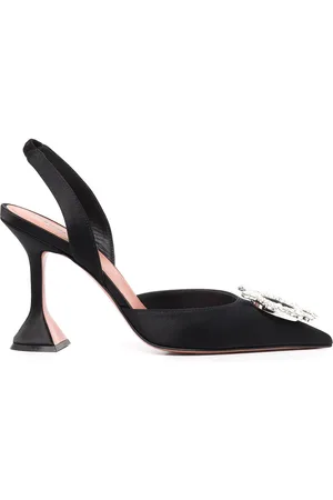 Amina Muaddi 95mm Begum crystal-buckle slingback pumps