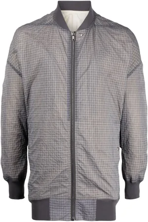Rick Owens Grid-patterned zipped bomber jacket