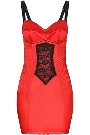 Dolce & Gabbana Lace-detail satin minidress