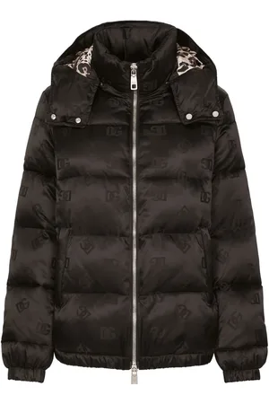 Dolce & Gabbana DG-logo jacquard satin puffer jacket